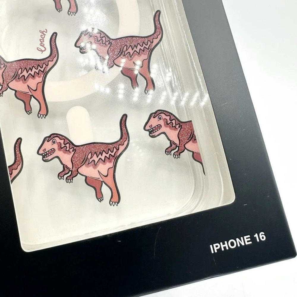 Coach Rexy Glitter Dinosaur iPhone 16 MagSafe Phone Case NEW T-Rex Dino